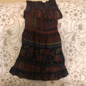Boho strapless mini dress